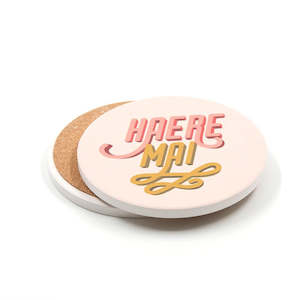 Souvenir: Ceramic Coaster Haere Mai