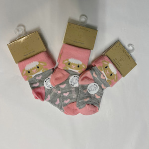 Baby Merino Cuff Socks Pink Lamb