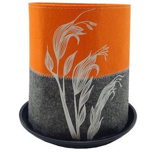 Souvenir: Ecofelt Grow Bag  Orange Grey Harakeke