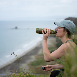 Souvenir: Laura Shallgrass Chunky Stainless Bottle Flora Aotearoa