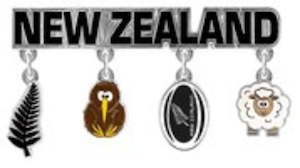 Souvenir: NZ Metal Charm Magnet Rugby