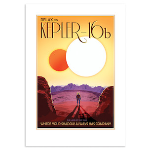 Souvenir: A4 NASA Space Travel Print Kepler 16B