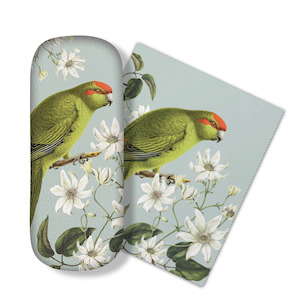 Glasses Case Set Birds and Botanicals Kakariki