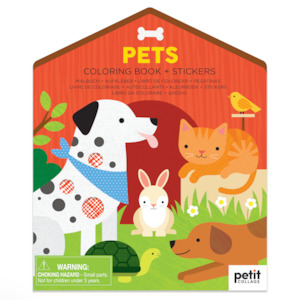 Le Petit Collage: Le Petite Collage Colouring Book with Stickers Pets