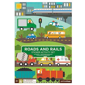 Le Petit Collage: Le Petit Collage Roads & Rails Sticker Activity Set