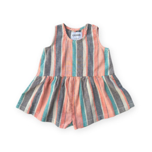 Grown Summer Stripe Cotton Romper