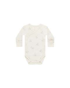 Quincy Mae Side Snap Bodysuit Swans