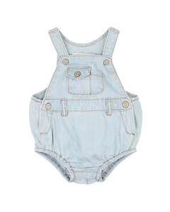 Baby Clothing Bodysuits Rompers: Minihaha The Waterhole Utility Overall Light Blue Denim