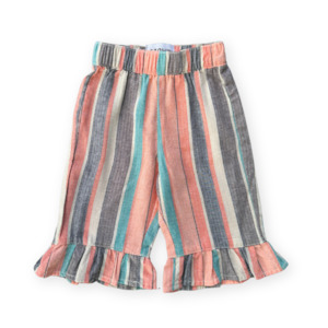 Grown Summer Stripe Cotton Frill Pant