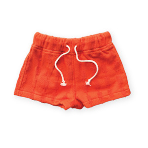 Grown Terry Shorts Blocks Rosso