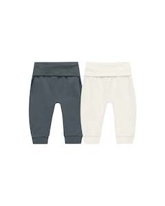 Quincy Mae Baby Pant Set Indigo | Ivory