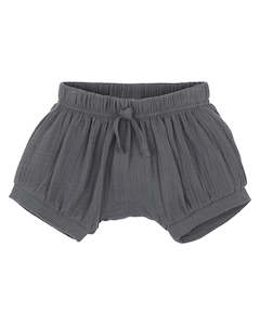 Baby Clothing Shorts Pants: Minihaha Crinkle Shorts Slate Grey