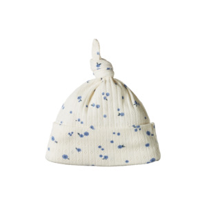 Nature Baby Cotton Knotted Beanie Pointelle Daisy Print