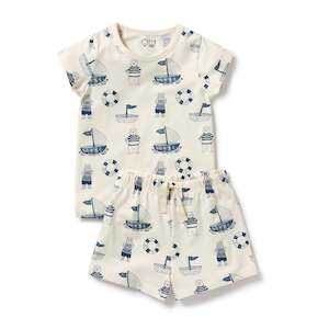 Wilson & Frenchy Organic Short Sleeved Pyjamas Nautical Bear