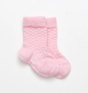 Lamington Baby Merino Crew Socks Petal