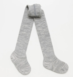 Baby Socks Tights: Lamington Cable Knit Tights Light Grey Marle