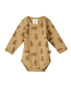 Babu Organic Cotton Long Sleeve Bodysuit Chubby Bear