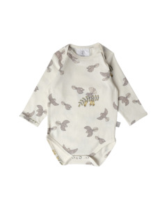 Babu Organic Cotton Long Sleeve Bodysuit Fantail