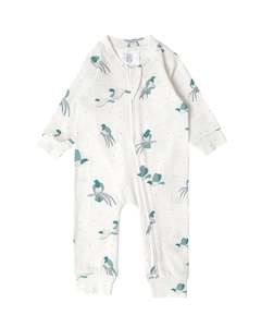 Baby Sleepwear: Babu Organic Cotton Long Sleeve Onesie Kererū