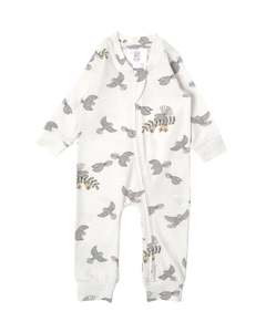 Babu Organic Cotton Long Sleeve Onesie Fantail