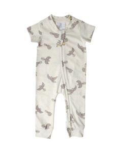 Baby Sleepwear: Babu Organic Cotton Short Sleeve Onesie Fantail