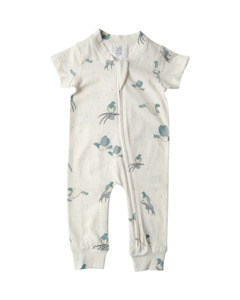 Babu Organic Cotton Short Sleeve Onesie Kererū