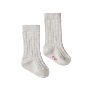 Nature Baby Organic Cotton Rib Socks Light Grey Marl