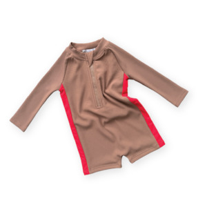 Grown Zip Long Sleeve One Piece Toffee