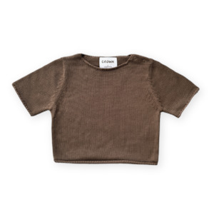 Grown Blanket Stitch Knitted Tee Cafe