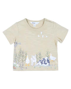 Baby Tops Jumpers: Minihaha Chester Farm Animals Tee Straw