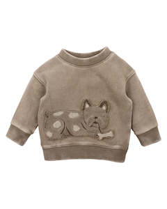 Boys Jumpers Jackets: Minihaha Austin Dog Sweat Top Fawn