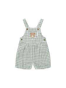 Huxbaby Huxbear Check Short Overall Almond Milk