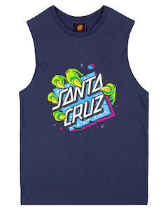 Boys Shirts Tees: Santa Cruz Johnson Beast Dot Stack Muscle Tee Navy