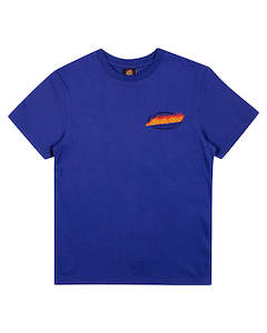 Boys Shirts Tees: Santa Cruz Global Flame Dot Tee Dark Blue