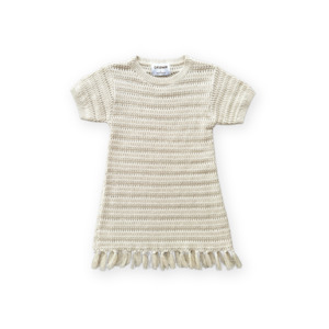 Grown Knitted Tassel Dress Dune