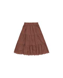 Girls Skirts Dresses: Rylee & Cru Ruffle Tiered Mini Skirt Brick