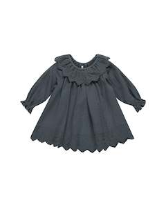 Girls Skirts Dresses: Quincy Mae Long Sleeve Isla Dress Indigo