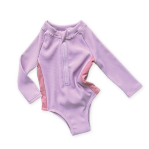 Grown Zip Long Sleeve One Piece Lilac