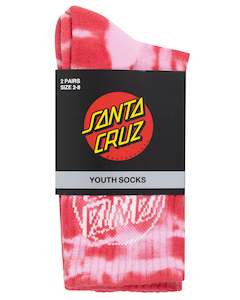 Santa Cruz Opus Dot Crew Sock 2 Pack Rose & Iris Tie Dye