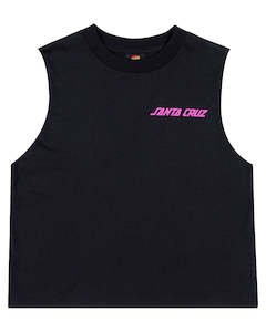 Girls Tops Tees: Santa Cruz Delta Strip Chest Muscle Black