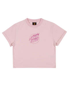 Santa Cruz Flame Dot Mono Front Tee Pink