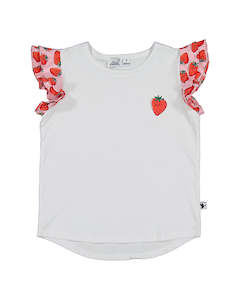 Girls Tops Tees: Radicool Berries Frill Tee