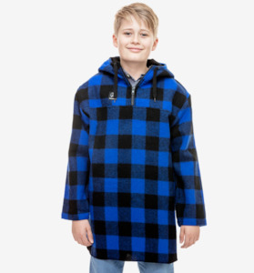 Girls Rainwear: Swanndri Kid's Brixton Bush Shirt Blue/Black Check