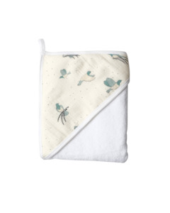 Babu Terry Hooded Baby Towel NZ Forest Prints Kererū