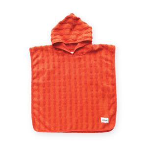 Grown Terry Towelling Poncho Rosso