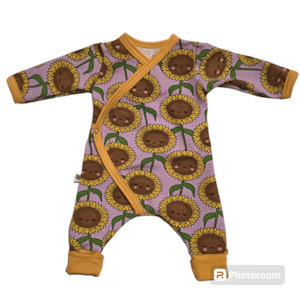 Baby wear: Prem ** Cross Over Front Romper ** Sunflowers 4-6lb