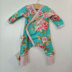 Prem Aqua Floral  Romper  4-6 lb