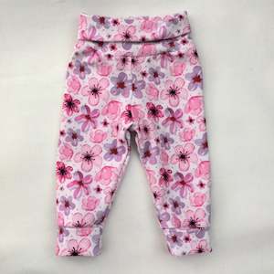 Baby wear: 0-6 M Grow With Me Pants "Floral" SMALL