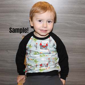 Baby wear: Custom Kids Raglan Top  Sz NB - Size 8