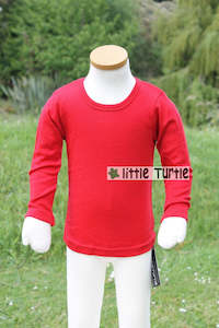 Children's RED Merino Base Layer Thermal top